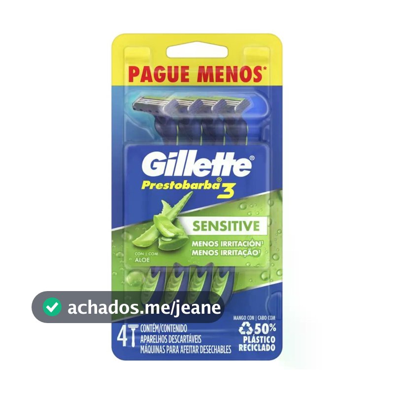 Aparelho Gillette Prestobarba 3 Sense Care Leve 4 Pague 3Un