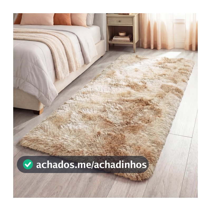Tapete Passadeira 2,00 x 0,60 Corredor Quarto Sala Beira de Cama Felpudo Peludo