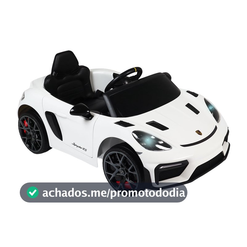 Carro Elétrico Infantil Porsche Spyder 718 RS 12V Branco Bel