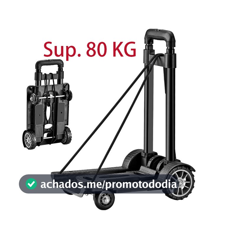 Carrinho Dobrável Portátil com Rodas Carrinho de mão dobrável para bagagem Capacidade de carga 80 kg