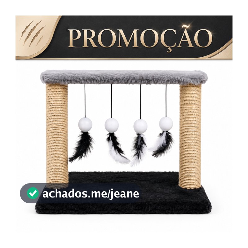 Arranhador para Gatos  Poste de Sisal + Brinquedos Suspensos Interativo ARTESANATO PREMIUM