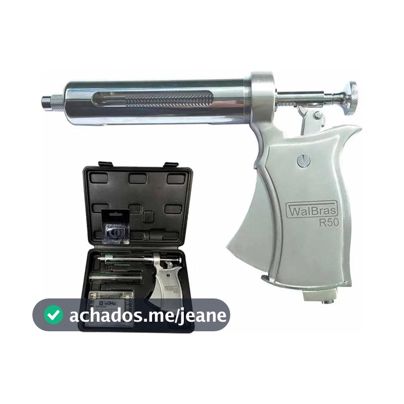 Pistola Vacinador Automático 50ml Walmur R50 Seringa Dosadora Regulável 1 a 5ml Para Vacinar Gado Bovino Cavalo Suíno