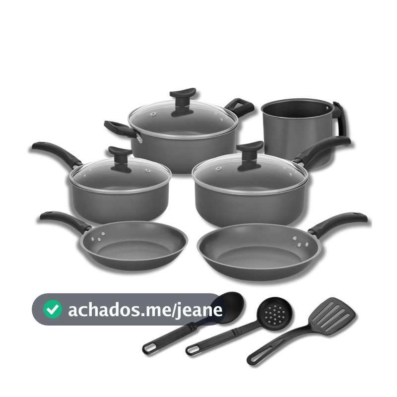 Jogo De Panelas Caçarolas Antiaderente Grafite Fort-lar - LAM - Escolha o Tamanho