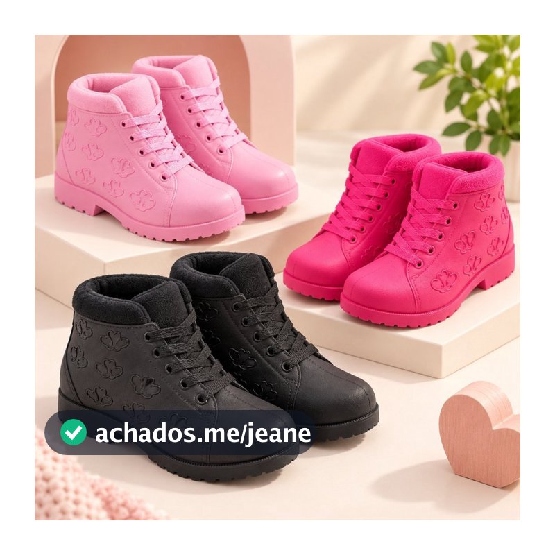Bota Infantil Feminina de Inverno Forrada com Veludo Solado Antiderrapante - Achadinhos da Le