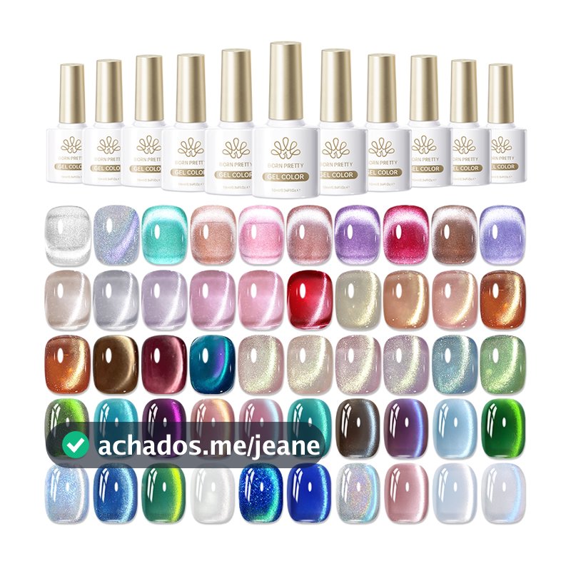 BORN PRETTY 10ml Espumante Glitter Gato Gel Magnético Esmalte Gel UV LED Manicure Verniz Nail Art