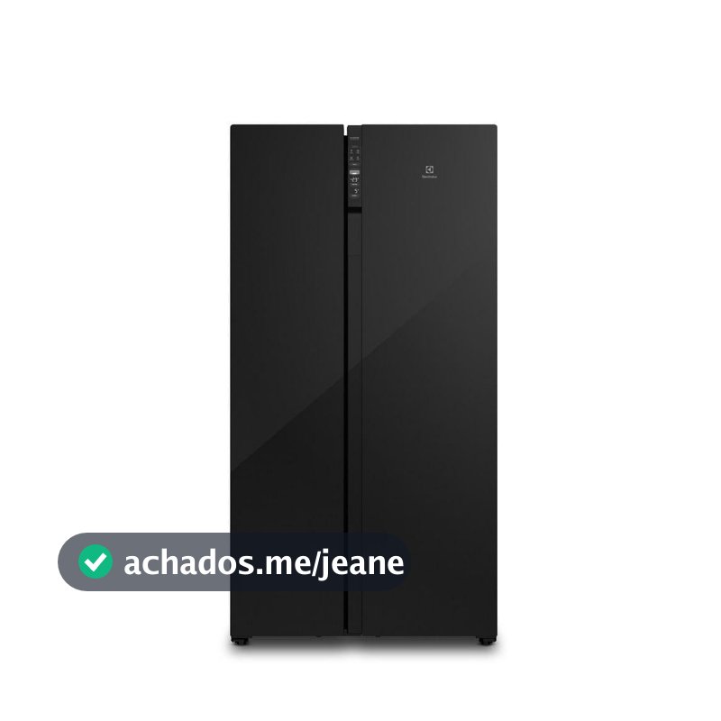 Geladeira Electrolux Frost Free Inverter 526L Efficient AutoSense Side by Side Vidro Preto (ES5GB)
