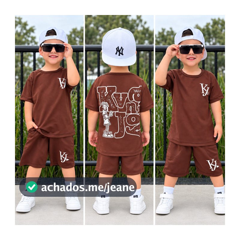 Conjunto Infantil Masculino De Verão - Camisa + Short Dry-Fit Levinho - Tamanho 2 ao 12