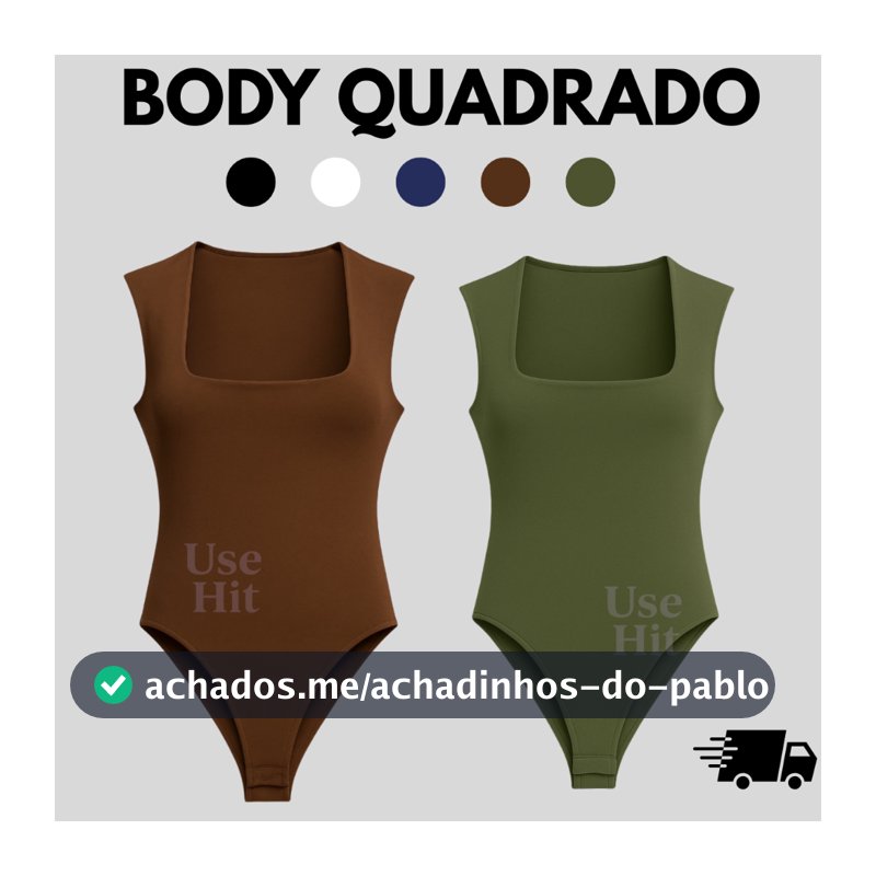 Body Quadrado Suplex Feminino Bori Alça Grossa Estilo Blogueira Collant Tendencia