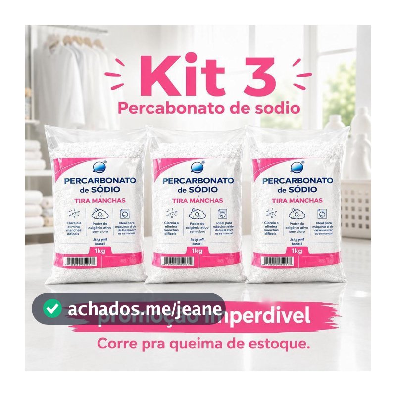 Percarbonato de Sódio 3kg – Tira Manchas com Oxigênio Ativo para Roupas para revenda Preço incomparável para revenda