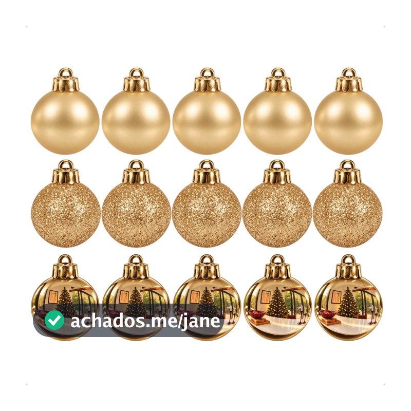Kit 15 Bolinhas De Natal 4cm Enfeites Natalinos Decoração