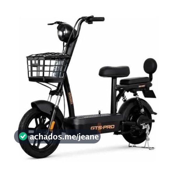 Bicicleta Scooter Elétrica Ecodrive GTS 500W 48V Aro 14 Sem CNH Mobilidade Urbana com Cesto