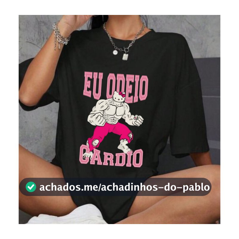 Camiseta Academia Estampada Eu Odeio Cardio 100% Algodão Premium