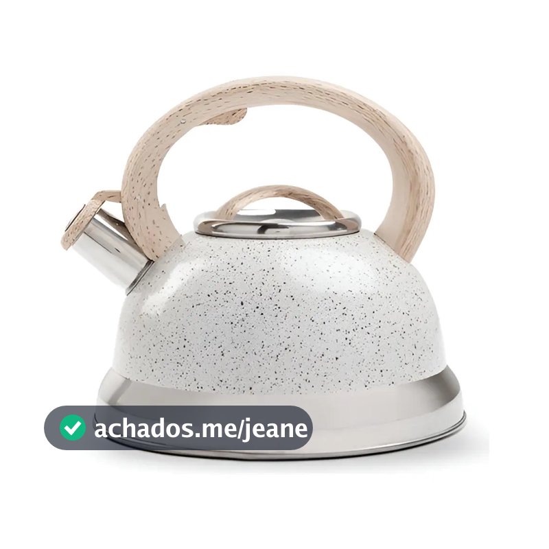 Chaleira com Apito Brinox 2,7L Indução Roma Chaleira Inox Cores Vanilla Granito