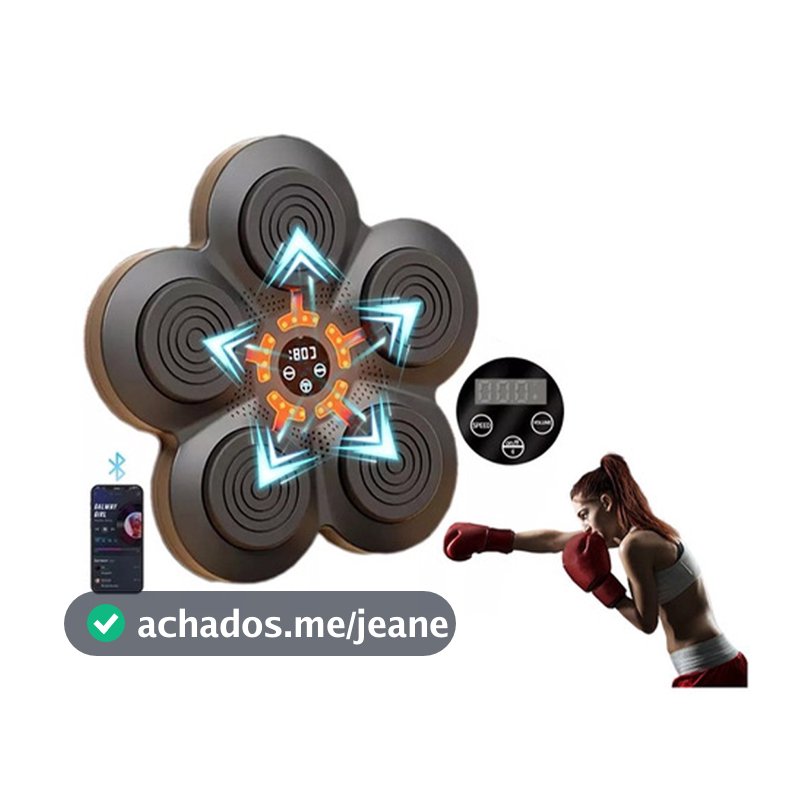 Máquina de Boxe Smart Bluetooth P/ Ouvir Música e Treinar Recarregável Treinamento Boxing Portátil Exercício Fitness