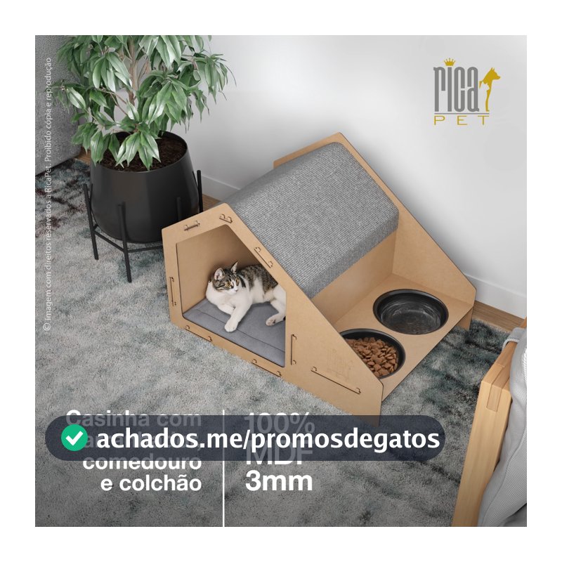 Casinha Gato Arranhador Comedouro Casa Caminha Com Arranhador Carpete Luxo Pet Ricapet