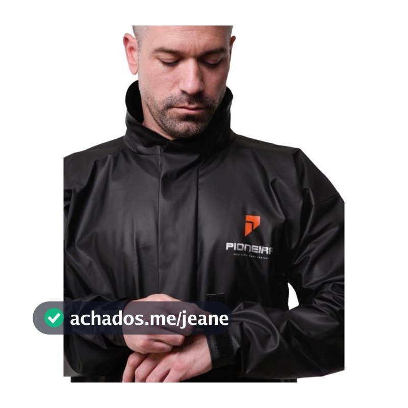 Capa de Chuva Conjunto PIoneira Completo Pvc Motoqueiro Ciclista Gola