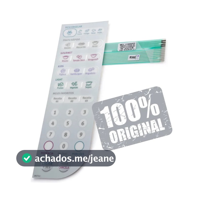 Membrana Painel Teclado Microondas Mef41 Electrolux 69580894 original