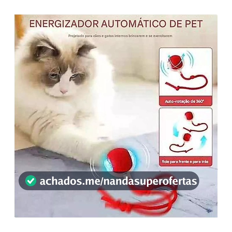 Brinquedos Inteligentes Para Gatos Bola De Rolamento Automática Cauda Falsa Recarregável Elétrico