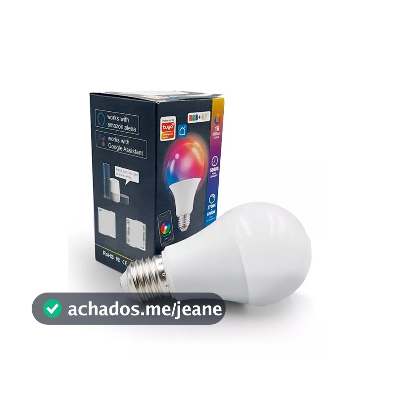 Lâmpada Inteligente 15W RGB WiFi Compatível Smart Life Tuya Alexa Google