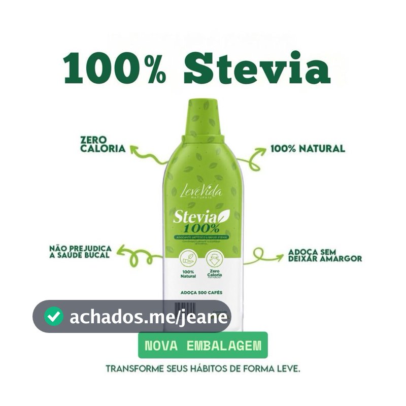 Adoçante 100% Stevia e 100% Natural Leve Vida 100ml