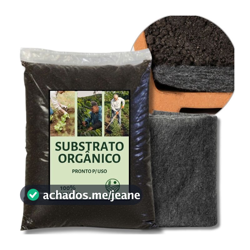 Kit Substrato Orgânico + Manta Drenagem Para Vasos Jardineiras Plantas Horta Jardim Terra Adubada