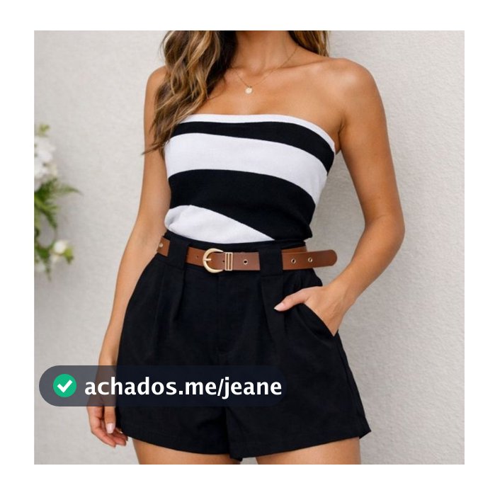 Conjunto Fany Acompanha Short Alfaiataria Com Cinto + Body Anarruga