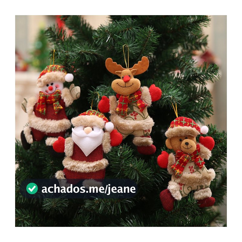 Decoração Árvore De Natal Pequena Boneca Dança Homem De Neve Veado Boneco Tecido Fantoche Pequeno Pingente