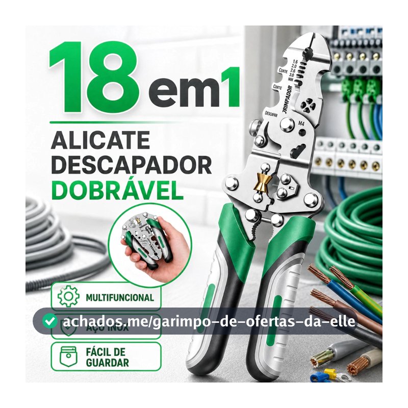 18 EM 1 Alicate Automático Decapador Crimpador Eletricista Descacador Fios Decapador Fio Automático