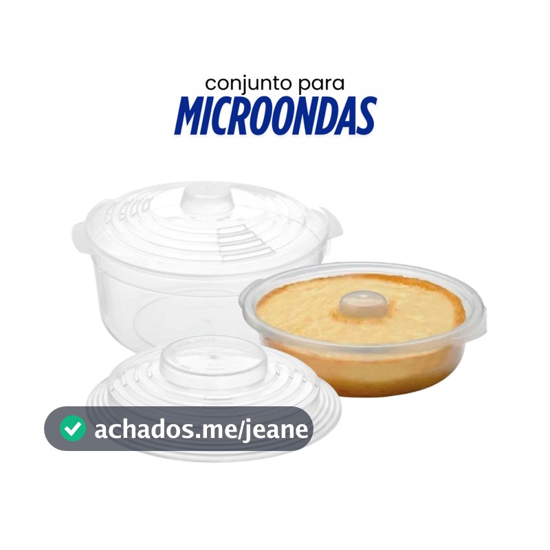 Kit 3 Peças De Acessórios para Micro Ondas BPA Free Incolor Acompanha  Tampa, Panela, Forma