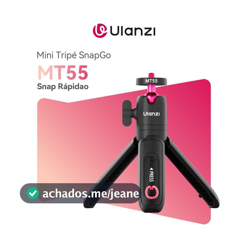 Ulanzi MT55 Bastão Selfie Mini SnapGo com Rosca 1/4” Tripé Portátil para Câmera de Ação