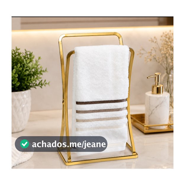 Porta Toalha de Bancada para Lavabo – Design Elegante em Dourado Fosco para Pia do Banheiro