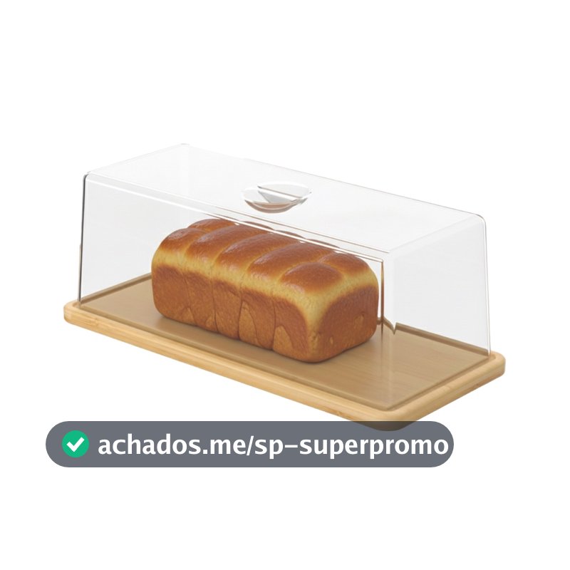 Porta Pão em Bambu com Cúpula Linha Brisa Coza - Mesa Posta