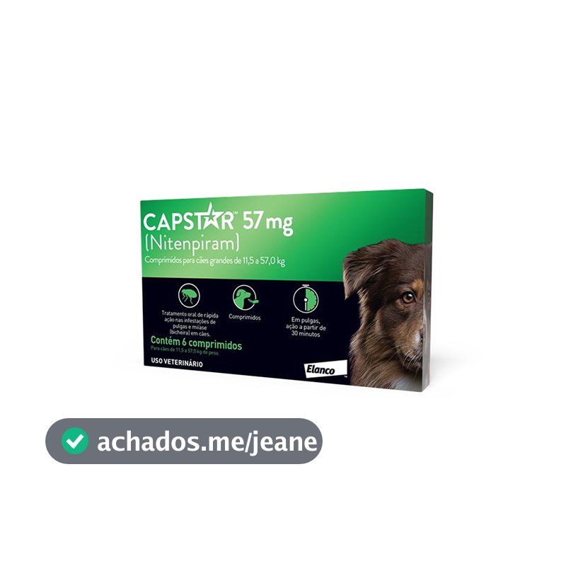 Capstar Caes 11,5 a 57 kg (57 mg) - Caixa com 06 Comprimidos