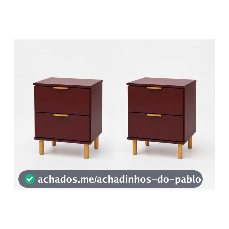 Conjunto 2 un. mesa de Cabeceira Ditália 2Gv DM-125 Vinho