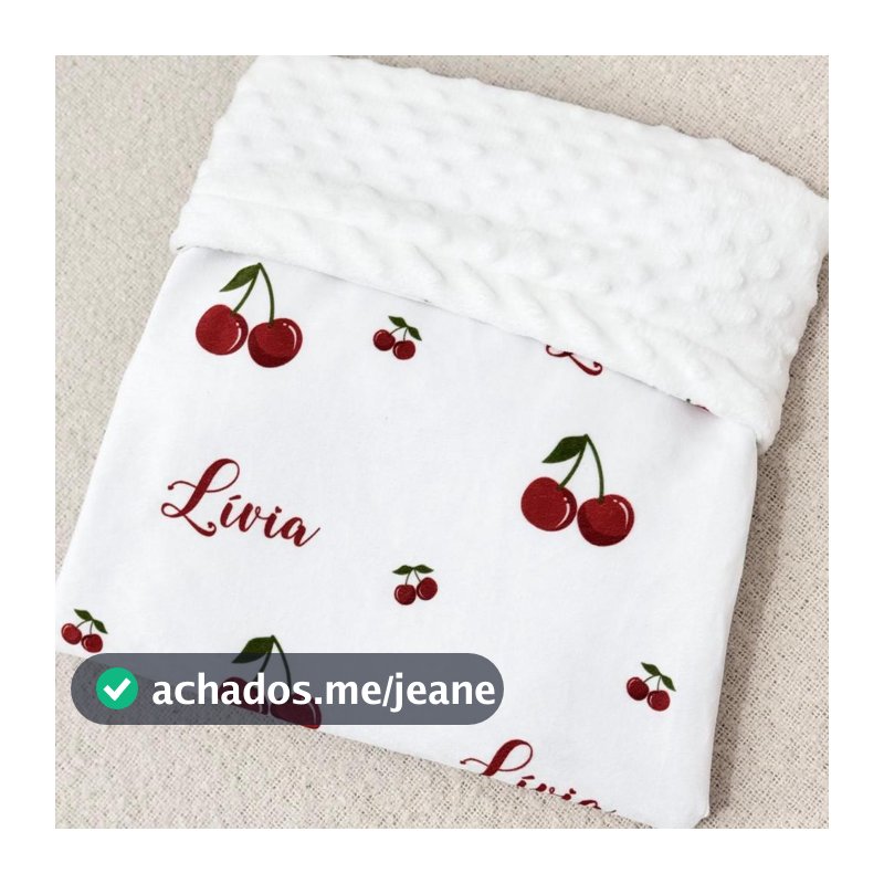 Manta Bebê Personalizada com NOME | Medida para bebê RN Saída Maternidade | Pequena tamanho 70x90cm.