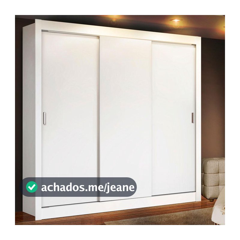 Guarda-Roupa Casal 3 Portas de Correr Branco Mônaco Madesa