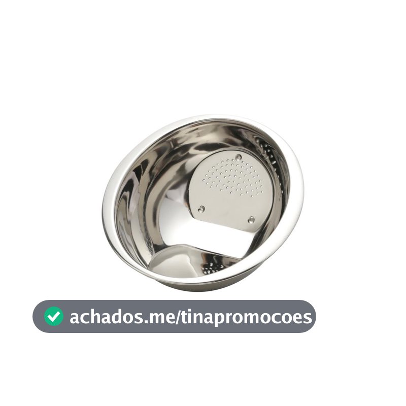 Escorredor de Arroz 25cm Aço Inox Prime Lyor para Lavar Escorrer Cozinha Utensílio Resistente Prático Uso Diário Fácil