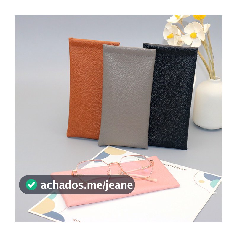 Bolsa De Leitura De Óculos De Sol Em couro granulado Macio Unisex  Eyewear Storage Bags Acessórios