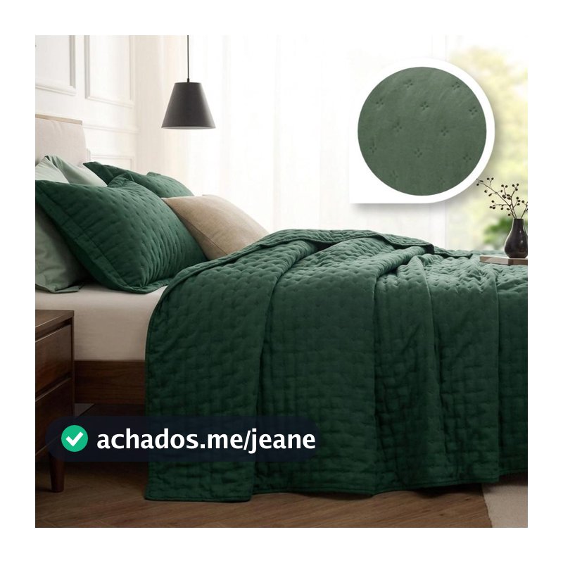 Kit Colcha Casal Cobre Leito 3 Peças Dupla Face 400 Fios Queen e King Inclui Porta Travesseiro Speranza