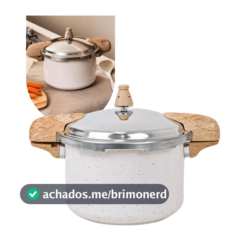Panela de Pressão Brinox 5,4L Pressure Ceramic Life Indução Cor Vanilla