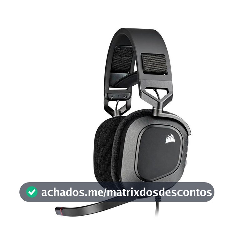 Headset Gamer Corsair HS80, RGB, Drivers 50mm, Preto, CA-9011237-NA