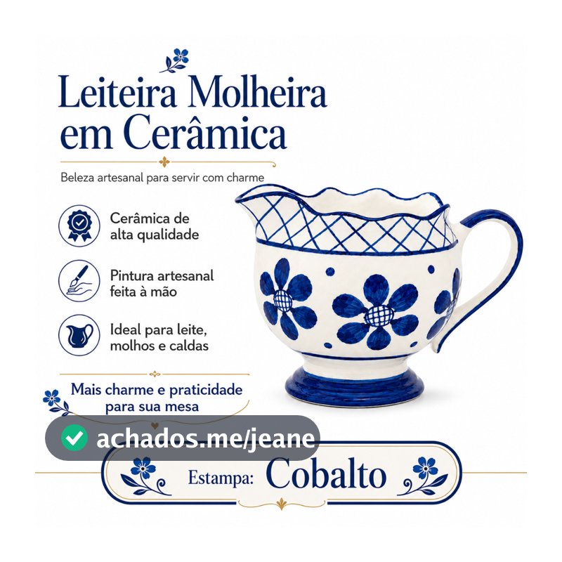 Leiteira Molheira Cerâmica Artesanal Jarra Louça Mesa Posta Presente Cozinha Molhos Sopa Caldos Café