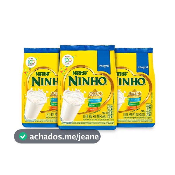 Leite Em Pó Ninho Integral 750g 3 Sachês Kit Econômico