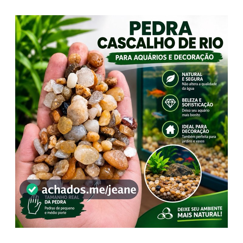 Substrato Pedras para Aquario ou Paisagismo Cascalho de Rio Grosso 5kg
