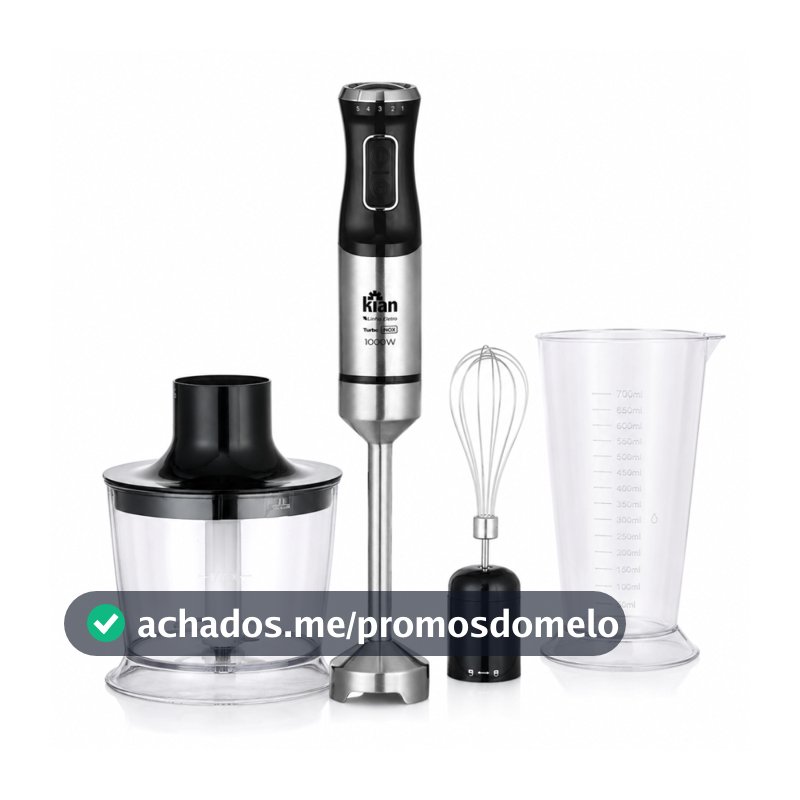 KIAN MIXER 1000W 3X1 INOX TURBO PRETO 127V