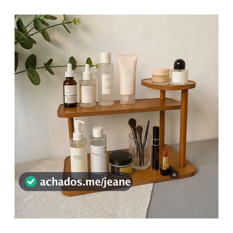 Organizador de Mesa Multiuso de MDF e Bambu 29cm x 14cm x 20cm Top House
