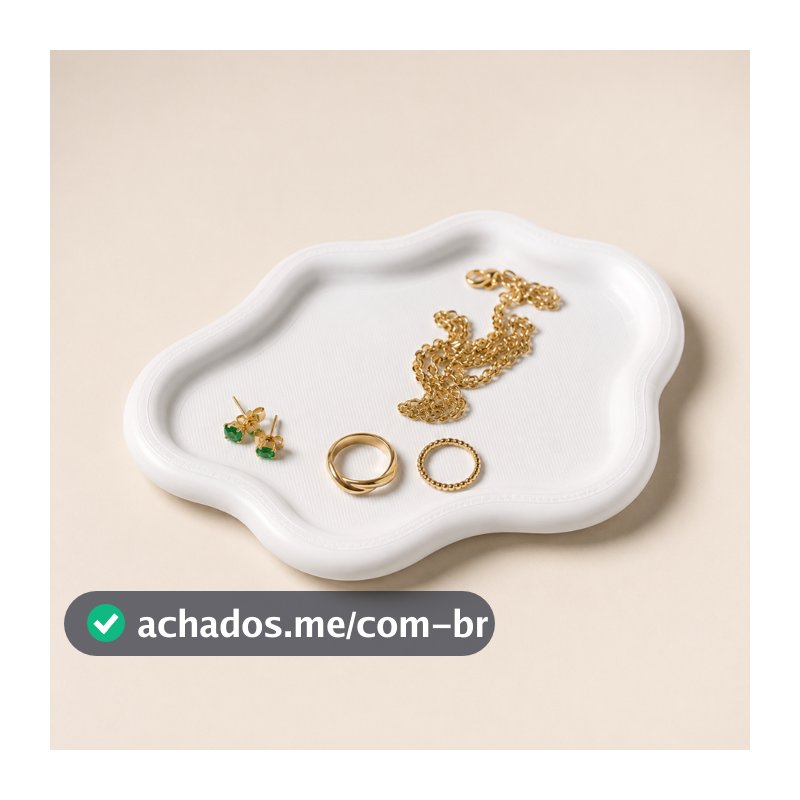Bandeja Decoração Nuvem P e G Organização Porta Jóias Bijuterias Expositor Quarto Mesa Banheiro Enfeite Luxo Sala Bonita