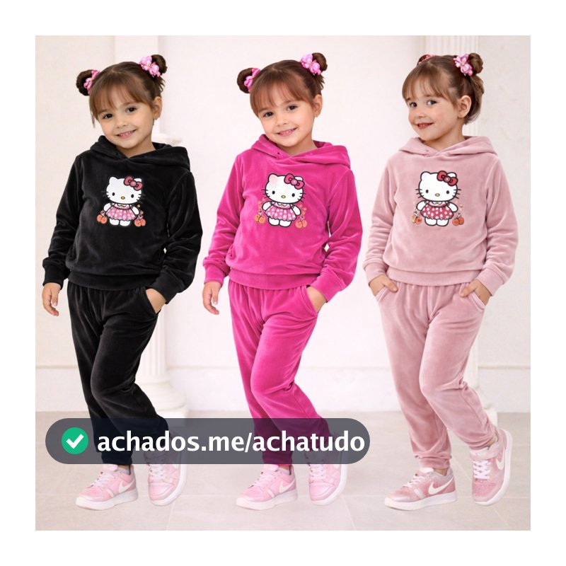 Conjunto Infantil Veludo Menina Macio Inverno