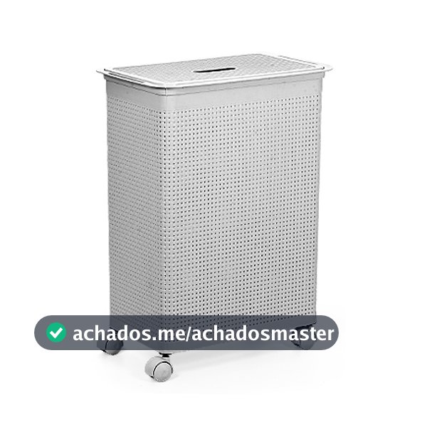 Cesto Roupeiro Modelo Rattan Com Rodinhas 50 Litros