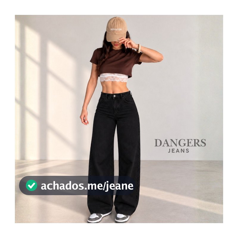 Calça Jeans Feminina Wide Leg Navalhada pantalona Cintura Alta